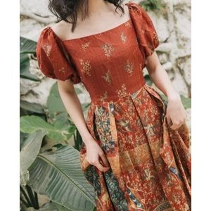 Deer Doll Lady and the Unicorn Medieval Tapestry Dress